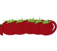 Lot de 5 patins en feutre coloré pour fruits, légumes, dessins animés, loisirs créatifs, non tissé, décoration murale, autocollant (tomate)