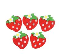 Lot de 5 patins en feutre coloré pour fruits, légumes, dessins animés, loisirs créatifs, non tissé, décoration murale, autocollant (fraise)