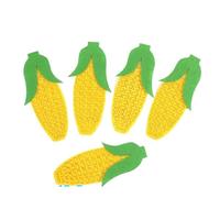 Lot de 5 patins en feutre coloré pour fruits, légumes, dessins animés, loisirs créatifs, non tissés, décoration murale (5 pièces, maïs)