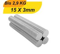 Lot de 5 pcs 15mm x 3mm mini-aimants néodyme ronds N38 Petits aimants extra-forts, adaptés aux tableaux blancs, aux aimants de réfrigérateur, aux tableaux magnétiques et à bien d'autres choses encore