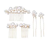 Lot de 5 peignes à cheveux élégants en strass et épingles pour mariée Bal de promotion U Perles en forme de mariage Accessoires de cheveux pour crayons de mariée