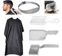 Lot De 5 Peignes De Coupe De Cheveux De Transition Avec Cape De Coiffure,Réglable,Gabarit,Peigne Fade,Aide À La Coupe Des Cheveux