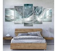 Lot de 5 peintures murales innovantes, excellent choix pour n'importe quel style de pièce (bleu)