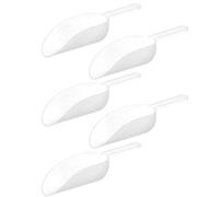 Lot de 5 pelles à nourriture sans trou de suspension, faciles à nettoyer, bonne prise en main, cuillère à glaçons en plastique pour la cuisine, mesure à la main