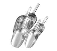 Lot de 5 Pelles Alimentaires en Acier Inoxydable Argentées