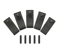 Lot de 5 pelles X156L dents de godet 156LPN longues broches compatibles avec Takeuchi Bobcat 156 Skid Steer Mini pelleteuse Tracteur Style 156 Series Dents et adaptateurs TX156 6716001 1914210182