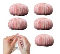 Lot de 5 pelotes de fil arc-en- en coton teint par segment de couleur moyenne et épaisse, pour crochet, tricot, écharpe, châle, tricot et crochet