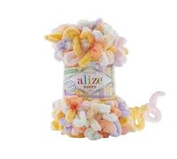Lot de 5 pelotes de laine douce Alize Puffy Color Baby Big Loop 100 % micropolyester 100 g 9 m - 6520