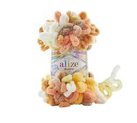 Lot de 5 pelotes de laine douce Alize Puffy Color Baby Big Loop 100 % micropolyester 100 g 9 m - 6528
