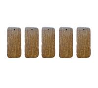 Lot de 5 pendentifs rectangulaires en bois de santal - 5 x 2,5 x 0,8 cm - Gravés au laser - En bois de santal naturel - Avec trous - Pour bijoux, colliers, boucles d'oreilles, travaux manuels
