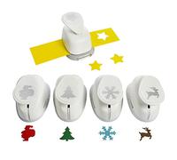 Lot de 5 perforatrices à motif de Noël - En plastique - Blanc - 2,54 cm - A689915