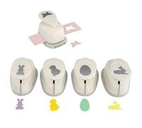 Lot de 5 perforatrices à motif de Pâques - En plastique - Blanc - 2,54 cm - A689925