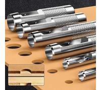 Lot de 5 perforatrices pour cuir 3/4/5/6/8 mm avec design antidérapant et acier traité thermiquement 45# pour l'artisanat du cuir, du caoutchouc, du plastique, du vinyle, de la toile et des sangles