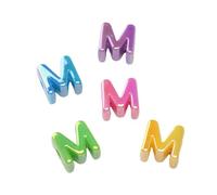 Lot de 5 perles en acrylique avec lettres de l'alphabet pour fabrication de | Perles à bulles en acrylique lisse avec de grands trous pour faciliter l'enfilage des travaux manuels et des cadeaux M