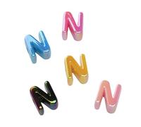 Lot de 5 perles en acrylique avec lettres de l'alphabet pour fabrication de | Perles à bulles en acrylique lisse avec de grands trous pour faciliter l'enfilage des travaux manuels et des cadeaux N