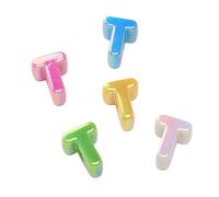 Lot de 5 perles en acrylique avec lettres de l'alphabet pour fabrication de | Perles à bulles en acrylique lisse avec de grands trous pour faciliter l'enfilage des travaux manuels et des cadeaux T