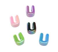 Lot de 5 perles en acrylique avec lettres de l'alphabet pour fabrication de | Perles à bulles en acrylique lisse avec de grands trous pour faciliter l'enfilage des travaux manuels et des cadeaux U