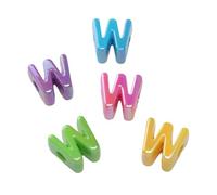 Lot de 5 perles en acrylique avec lettres de l'alphabet pour fabrication de | Perles à bulles en acrylique lisse avec de grands trous pour faciliter l'enfilage des travaux manuels et des cadeaux W