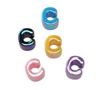 Lot de 5 perles en acrylique avec lettres de l'alphabet pour fabrication de | Perles à bulles en acrylique lisse avec de grands trous pour faciliter l'enfilage des travaux manuels et des cadeaux C