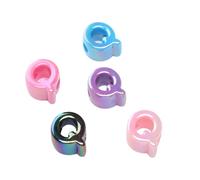 Lot de 5 perles en acrylique avec lettres de l'alphabet pour fabrication de | Perles à bulles en acrylique lisse avec de grands trous pour faciliter l'enfilage des travaux manuels et des cadeaux Q