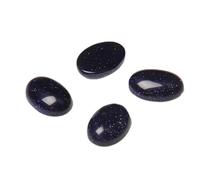 Lot de 5 perles en pierre naturelle améthyste agate sans trou ovales plates lisses pour fabrication de bagues, boucles d'oreilles, bracelets, colliers, grès bleu, 18 x 25 mm