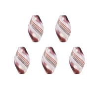 Lot de 5 perles ovales en verre soufflé de 10 à 12 mm - Perles transparentes faites à la main - Perles d'espacement en vrac marron coco pour fabrication de boucles d'oreilles, bracelets, colliers