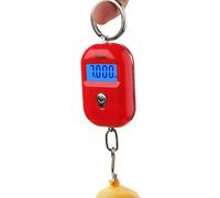 Lot de 5 pèse-bagages numériques à suspendre - 25 kg - Balance électronique LCD pour valise, sac à main (rouge)