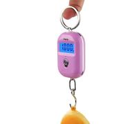 Lot de 5 pèse-bagages numériques à suspendre - 25 kg - Balance électronique LCD pour valise, sac à main (violet)