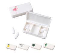 Lot de 5 petites boîtes à pilules pour les déplacements, 3 compartiments pour 1 jour, mini boîte à pilules, boîte à médicaments, boîte à médicaments, boîte de supplément, organisateur portable 1 jour