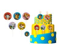 LOT DE 5 PETITES BOUGIES ANNIVERSAIRE GATEAU PAT PATROUILLE PAW PATROL