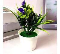 Lot de 5 petites fleurs de lys calla artificielles en plastique pour décoration d'intérieur, couleur vive, ne se décolore pas, pour fête de mariage, bureau, chambre (violet-bleu)