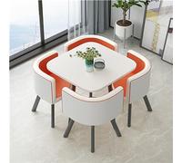 Lot de 5 petites tables et chaises rondes/carrées pour 4 personnes - Pour café, réception, conférence, salle à manger