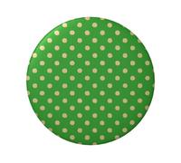 Lot de 5 petits boutons ronds laminés à pois verts de 6 cm avec finition brillante et épingle sécurisée