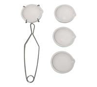 Lot de 5 petits creusets en céramique de 100 g avec poignée à pince fouet 2A, creuset à faible dilatation thermique