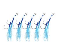Lot de 5 petits hameçons de gabarit d'aide pour bas de ligne de pêche, leurres de mer, hameçons de petite taille, crochets de gabarit à chute lente et rapide