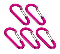 Lot de 5 petits mousquetons à ressort en alliage d'aluminium pour alpinisme, camping, outil multifonction facile à utiliser, petits mousquetons d'escalade robustes
