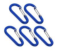 Lot de 5 petits mousquetons à ressort en alliage d'aluminium pour alpinisme, camping, outil multifonction facile à utiliser, petits mousquetons d'escalade robustes