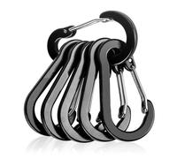 Lot de 5 petits mousquetons à ressort en aluminium pour le camping, les balançoires, les voyages, le camping, les poissons