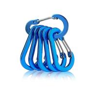Lot de 5 petits mousquetons à ressort en aluminium pour le camping, les balançoires, les voyages, le camping, les poissons