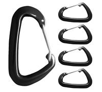 Lot de 5 Petits mousquetons - Multifonction pour l'extérieur | Construction en Aluminium, Design Robuste et léger avec Crochet à Ressort pour randonnée, Camping, Escalade, 8 x 4,8 cm