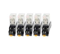 Lot de 5 petits relais électromagnétiques DC/AC 12 V 24 V 110 V 220 V bobine à usage général micro relais 8 broches avec prise(AC,24V)