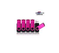Lot de 5 Pièces Clef USB 16 GO par pour Ordinateur, Télévision, Automobile,etc (Rose)
