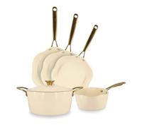 MENASTYL - Batterie de cuisine 5 pièces Dahlia sans PFAS - Revêtement céramique antiadhésif - 98% d'aluminium recyclé - Tous feux dont induction et lave-vaisselle - 6014236