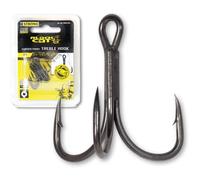 Lot de 5 pièces d'hameçons triple aigu à pointe incurvée Black Cat DG DG coating Argenté 4/0