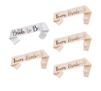 Lot de 5 Pièces Écharpes "Team Bride" pour Mariage,1 "Bride to Be" + 4 Écharpes "Team Bride",Décoration Brillante Or Rose,Pour Douche Nuptiale et Célébrations