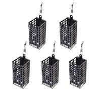 Lot de 5 pièges à appâts de pêche en forme de cage pour poissons et crevettes