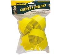 Lot de 5 pièges à guêpes et frelons - LUCIFER - Pour bouteille plastique - Jaune