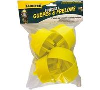 Lot de 5 pièges à guêpes et frelons - LUCIFER - Pour bouteille plastique - Jaune
