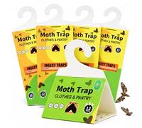 Lot de 5 pièges à mites adhésifs pour la maison, efficaces pour les vêtements communs et variantes similaires, attrape-mites pour armoires, tiroirs et moquettes, protection pour armoires et tiroirs