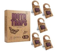 Lot de 5 pièges à mites de qualité supérieure pour armoires, vêtements avec leurres à phéromones, non toxiques et inodores, anti-mites efficaces pour vêtements et protection de la maison